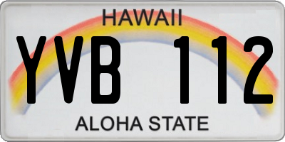 HI license plate YVB112