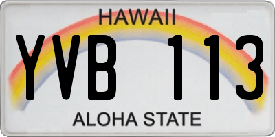 HI license plate YVB113