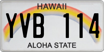 HI license plate YVB114