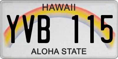 HI license plate YVB115