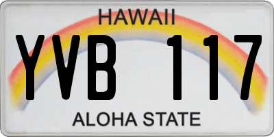 HI license plate YVB117