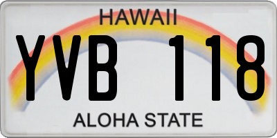HI license plate YVB118