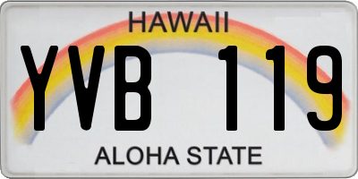 HI license plate YVB119