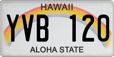 HI license plate YVB120