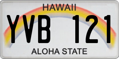 HI license plate YVB121
