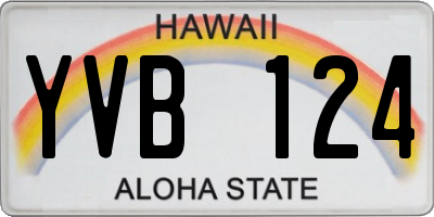 HI license plate YVB124