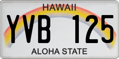 HI license plate YVB125