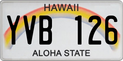 HI license plate YVB126