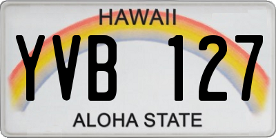 HI license plate YVB127