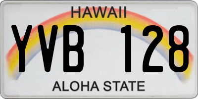 HI license plate YVB128