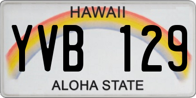 HI license plate YVB129