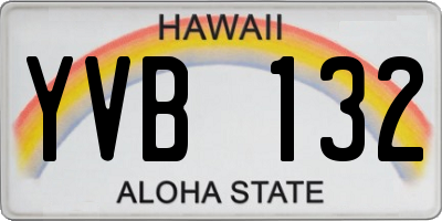 HI license plate YVB132