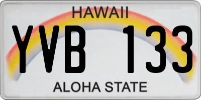 HI license plate YVB133