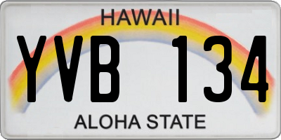 HI license plate YVB134