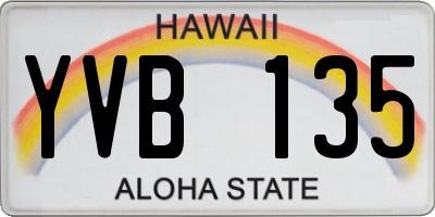 HI license plate YVB135