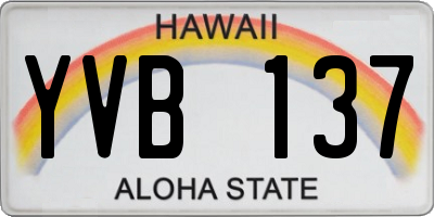 HI license plate YVB137