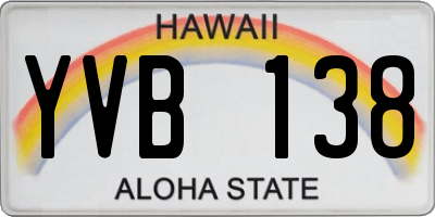 HI license plate YVB138