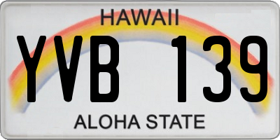 HI license plate YVB139
