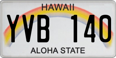 HI license plate YVB140