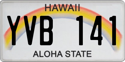 HI license plate YVB141