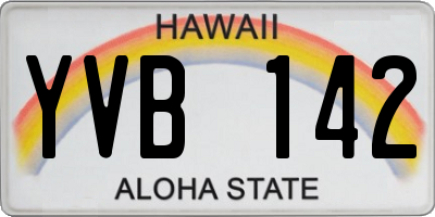 HI license plate YVB142