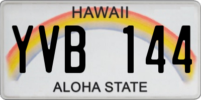 HI license plate YVB144