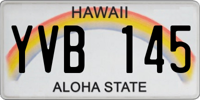 HI license plate YVB145