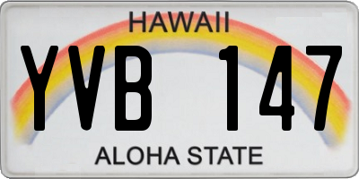 HI license plate YVB147