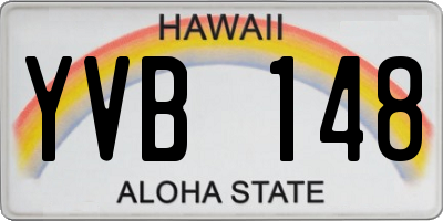 HI license plate YVB148