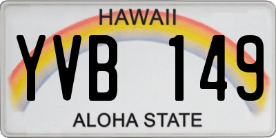 HI license plate YVB149