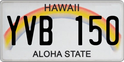 HI license plate YVB150