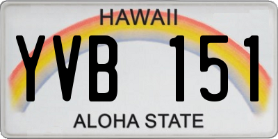 HI license plate YVB151
