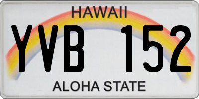 HI license plate YVB152