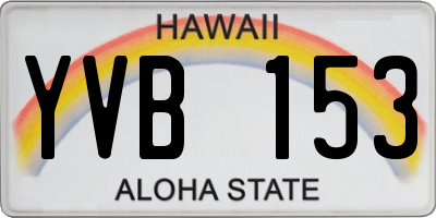 HI license plate YVB153