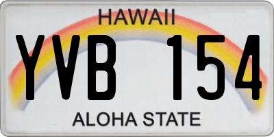 HI license plate YVB154
