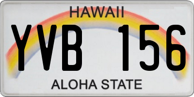 HI license plate YVB156