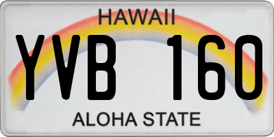 HI license plate YVB160