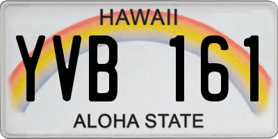 HI license plate YVB161