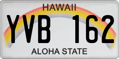 HI license plate YVB162