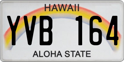 HI license plate YVB164