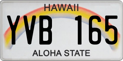 HI license plate YVB165