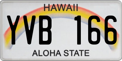 HI license plate YVB166