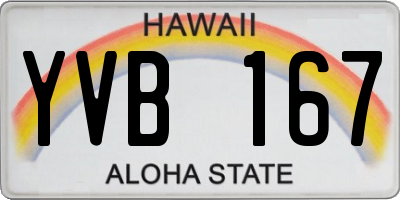HI license plate YVB167