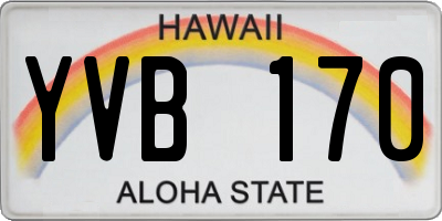 HI license plate YVB170