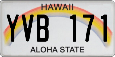 HI license plate YVB171