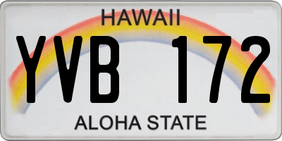 HI license plate YVB172