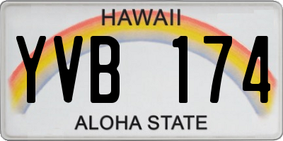 HI license plate YVB174