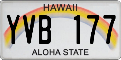 HI license plate YVB177