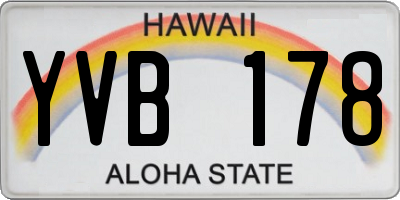 HI license plate YVB178