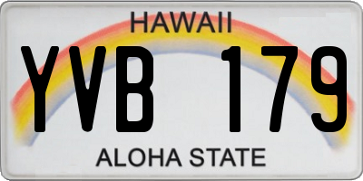 HI license plate YVB179